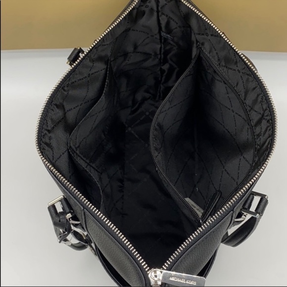 MICHAEL KORS CHARLOTTE LARGE TOP ZIP TOTE BLACK - Picture 5 of 16